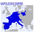 Vector map of the Napoleon`s empire