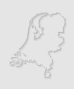 Vector map Netherlands, abstract inner shadow Royalty Free Stock Photo