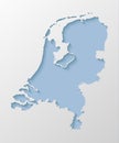 Vector map Netherlands, abstract inner shadow