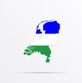 Vector map Netherlands combined with Ladin people ethnic group flag