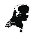 Vector map Netherlands. Isolated vector Illustration. Black on White background. Royalty Free Stock Photo