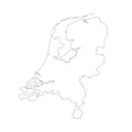 Vector map Netherlands. Isolated vector Illustration. Black on White background. Royalty Free Stock Photo