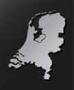 Vector map Netherlands silver material Royalty Free Stock Photo
