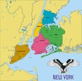 Vector map of New York Royalty Free Stock Photo