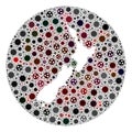 Covid Virus Hole Circle Map of New Zealand Mosaic Royalty Free Stock Photo