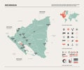 Vector map of Nicaragua.