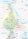 Vector map of the nile river basin