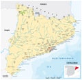 Vector map of the northeastern Spanish region of Catalonia