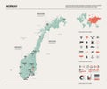 Vector map of Norway.