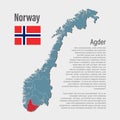Vector map Norway, region Agder