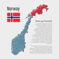 Vector map Norway, region Troms og Finnmark