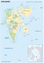Vector map of the Norwegian archipelago Svalbard, Spitsbergen Royalty Free Stock Photo