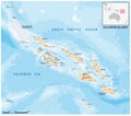 Vector map of the oceanic island state of the Solomon Islands