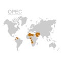 map with OPEC member states