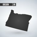 Vector map Oregon. Isolated vector Illustration. Black on White background. EPS 8 Illustration. Royalty Free Stock Photo