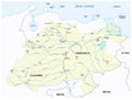 Vector map of the Orinoco River drainage basin Royalty Free Stock Photo
