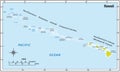 Vector map of the pacific hawaii archipelago