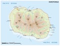 Vector map of the Pacific volcanic island of Rarotonga, Cook Islands