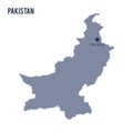Vector map of Pakistan isolated on white background. Royalty Free Stock Photo