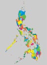 Vector map Philippines from color puzzle, jigsaw Royalty Free Stock Photo