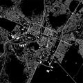 Vector map of Podgorica city. Urban black and white poster. Road map with metropolitan city area view