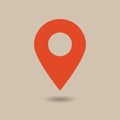 Vector of map pointer icon. GPS location symbol. Flat design sty Royalty Free Stock Photo