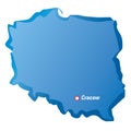 Vector map of Poland and Cracow