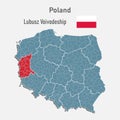 Vector map Poland and voivodeship Lubusz