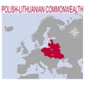 Vector map of the PolishÃ¢â¬âLithuanian Commonwealth