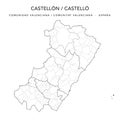 Administrative Vector Map of the Province of CastellÃÂ³n as of 2022 - Spain - Vector Map