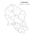 Geopolitical Vector Map of the Province of Cordova CÃÂ³rdoba as of 2022 Royalty Free Stock Photo