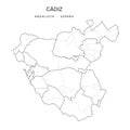 Geopolitical Vector Map of the Province of CÃÂ¡diz as of 2022 Royalty Free Stock Photo