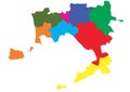 Vector Map of the Province of Naples, divided by areas