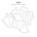 Geopolitical Vector Map of the Province of Soria as of 2022 Royalty Free Stock Photo