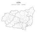 Geopolitical Vector Map of the Province of LeÃÂ³n as of 2022 Royalty Free Stock Photo