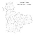 Geopolitical Vector Map of the Province of Valladolid as of 2022