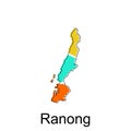 vector map of Ranong modern outline, High detailed vector illustration vector Design Template, suitable for your company Royalty Free Stock Photo