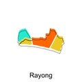 vector map of Rayong modern outline, High detailed vector illustration vector Design Template, suitable for your company Royalty Free Stock Photo