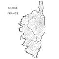 Vector map of the region Corsica, France