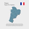 Vector map region New Aquitaine, part of France