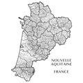 Vector map of the region Nouvelle-Aquitaine, France Royalty Free Stock Photo