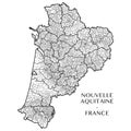 Vector map of the region Nouvelle-Aquitaine, France