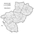 Vector map of the region Pays-de-la-Loire, France