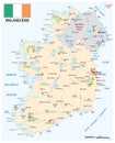 Vector map of Republic of Ireland with flag