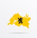 Vector map Republic of Tatarstan combined with Flanders, Belgium flag