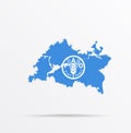 Vector map Republic of Tatarstan combined with Food and Agriculture Organization of the United Nations FAO flag