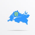 Vector map Republic of Tatarstan combined with  Idel-Ural State flag Royalty Free Stock Photo