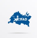 Vector map Republic of Tatarstan combined with International Fund for Agricultural Development IFAD flag Royalty Free Stock Photo