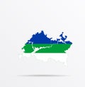 Vector map Republic of Tatarstan combined with Komi Republic flag Royalty Free Stock Photo