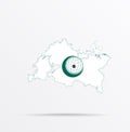 Vector map Republic of Tatarstan combined with Organisation of Islamic Cooperation OIC flag